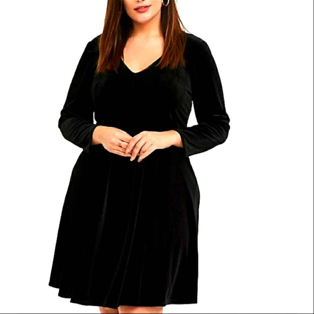 Torrid Black Velvet Dress